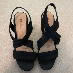 Black Strappy Wedges